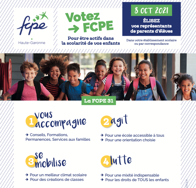 8 octobre 2021 : Elections des représentants des parents d’élèves au Conseil d’Administration