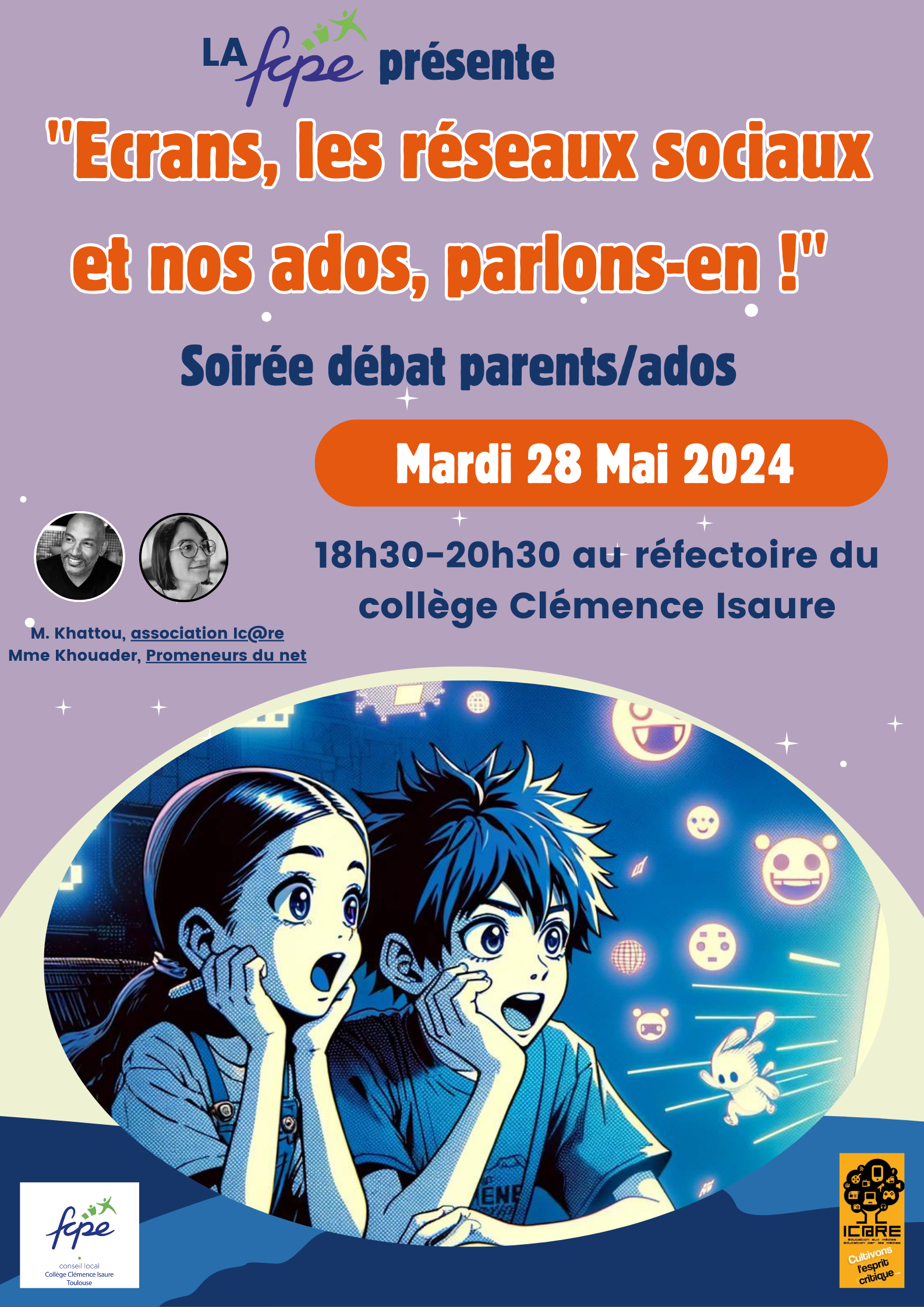 Soirée débat “Ecrans, les réseaux sociaux et nos ados, parlons-en !” : + d’infos